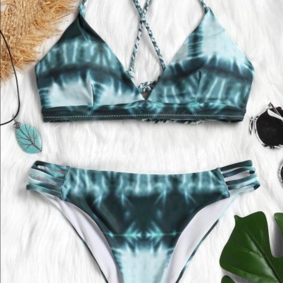 Zaful Other - Tie Die Braided Bikini